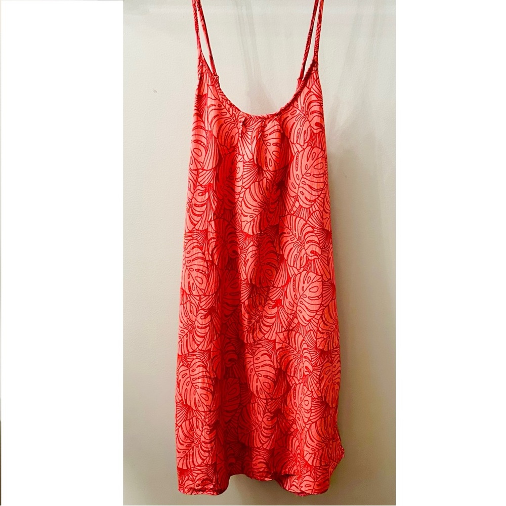 Makai Beach Women’s Size Small Peach Red Sleeveless Dress p-p 15” s-h 31”